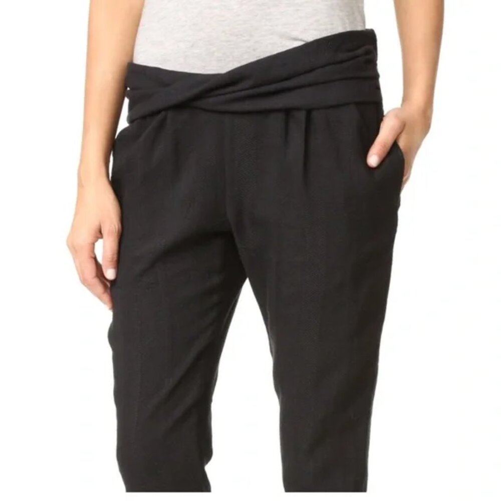 HATCH Collection - Black Twist Front Maternity Pant - Picture 2 of 8